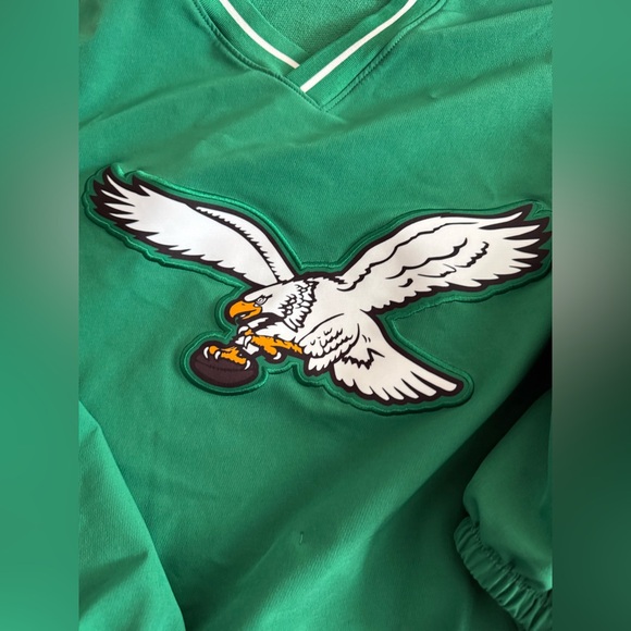 Philadelphia Eagles Nike 2024 Sideline Pullover Windshirt Kelly Green Rare Large - Picture 3 of 9
